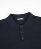 BIRBANTE Soft Washable Two-Tone Collared Knit - Dark Navy