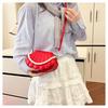 Women's Faux Leather Shell Shaped Shoulder Bag Fashion Pearl Chain Crossbody Mini Purse Trendy Small Handbag