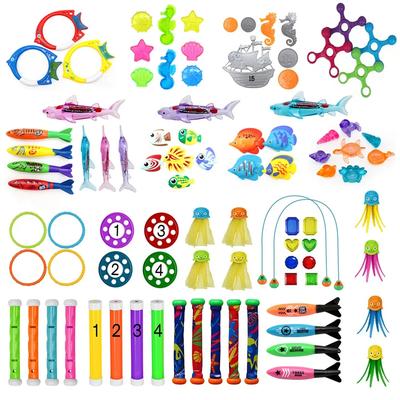 Jouets de Natation Octopus pour Enfants en Été, Jouets de Plongée pour Piscine, Sports Nautiques, Jouets d'Eau, Bâton de Plongée, Ensemble de Pierres Précieuses, Jouets d'Attrapage Sous-marins