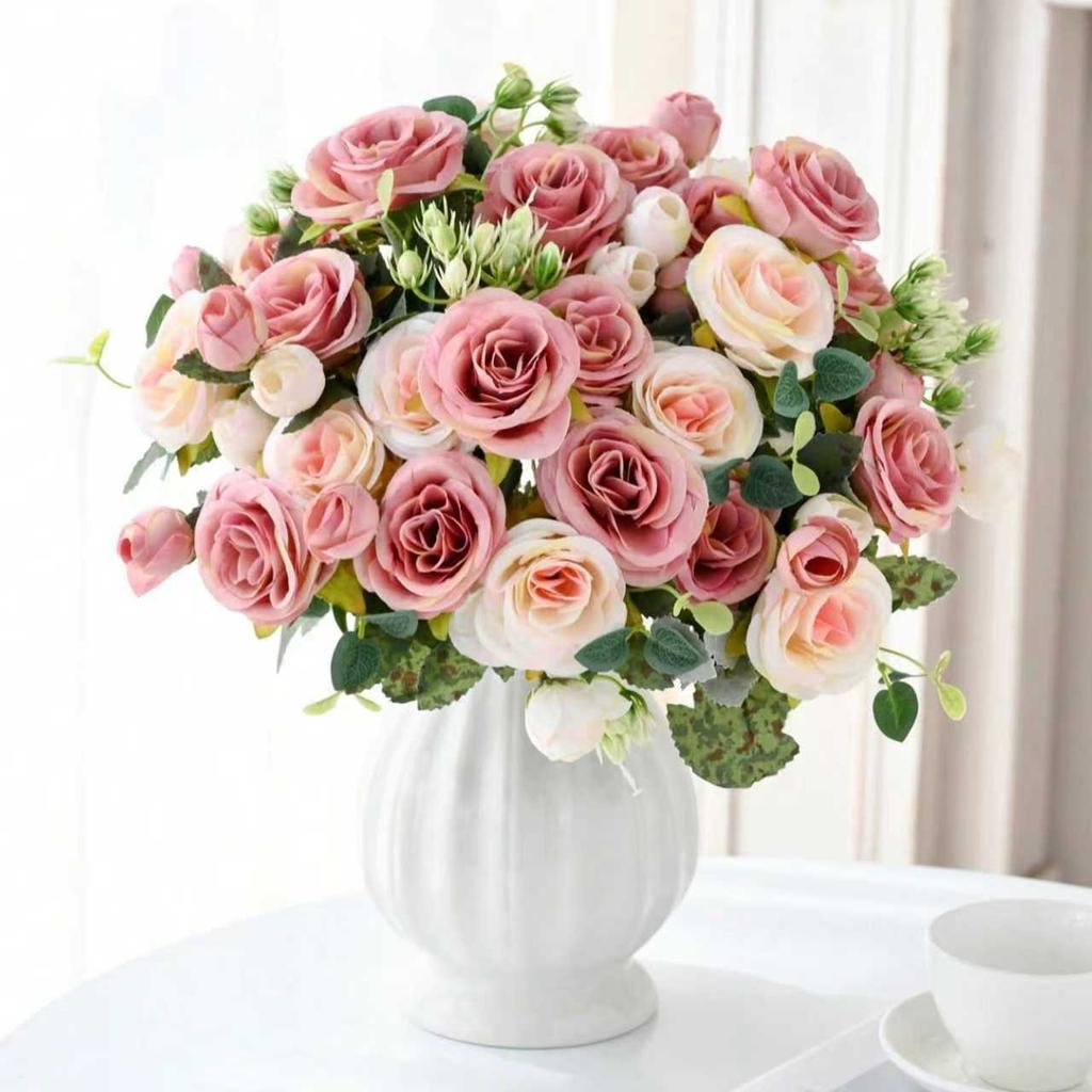 1/3pcs Artificial Flowers Wedding Party Home Bedroom Table Decoration Bridal Bouquet Yard Garden Fake Silk Peony Hydrangeas Vase