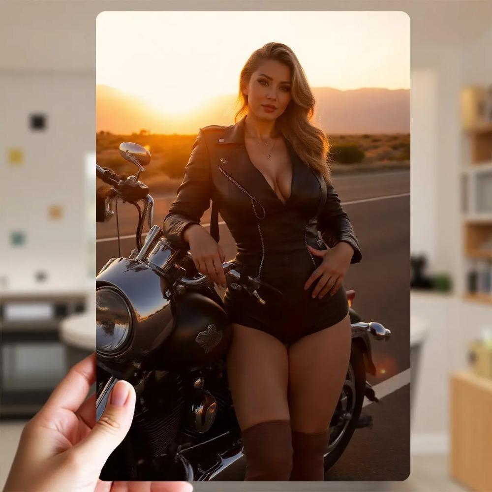 Металлическая настенная art-деталь  Винтажный мотоцикл , 8x12 дюймов, Ретро-железный знак для гаража, Мужской уголок, Декор бара 20x30cm