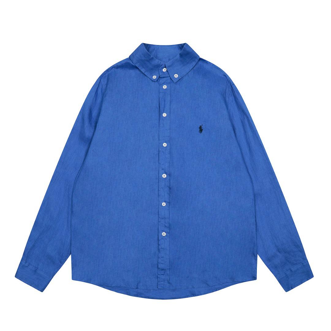 

Ralph Lauren Unisex Polo: Little Horse Embroidery, Solid Color, Long Sleeve, Classic Casual Lapel Shirt Medium