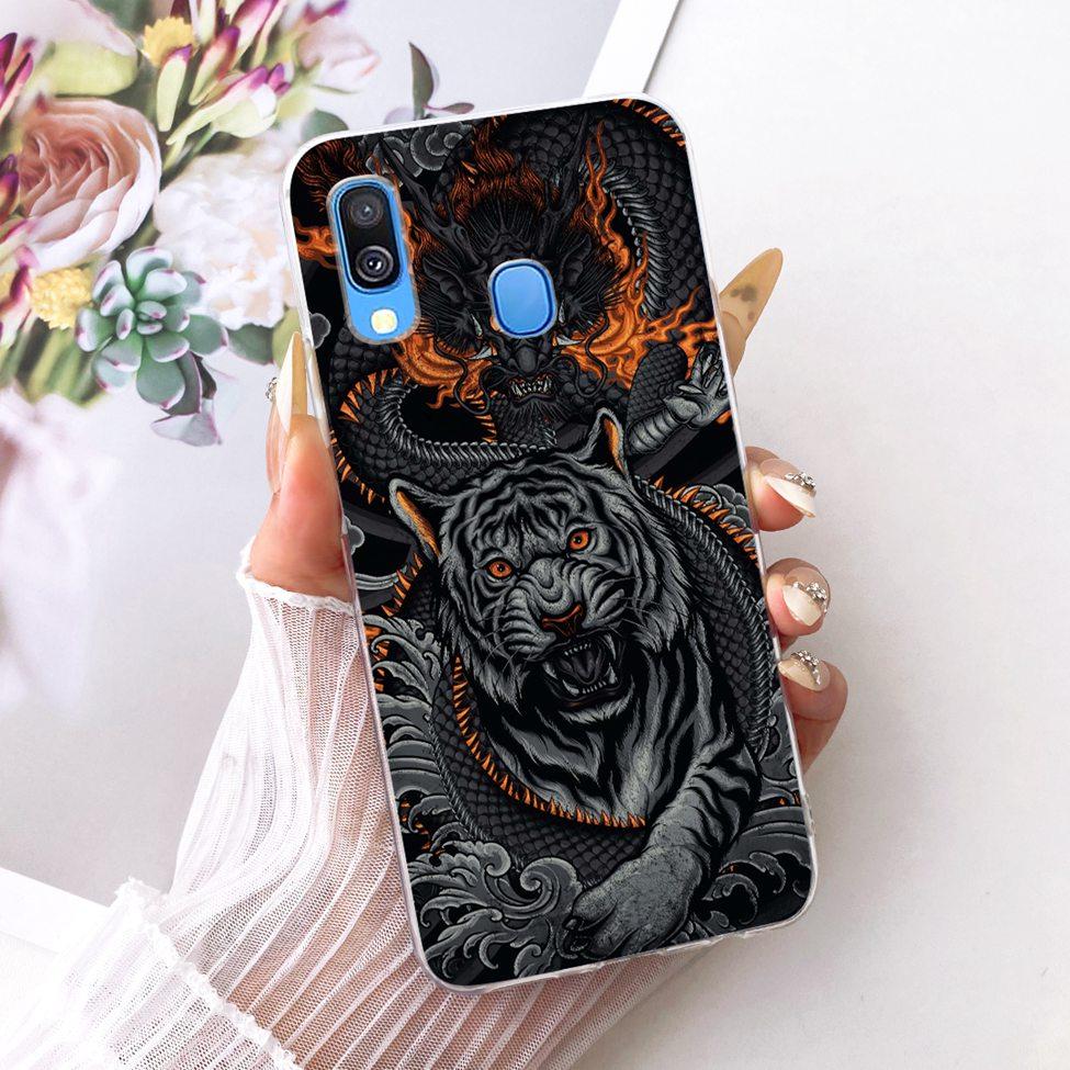 For Samsung A40 Case Transparent Cute Cat Fashion Butterfly Funny Painted Phone Casing For Samsung Galaxy A40 SM-A405F Cover