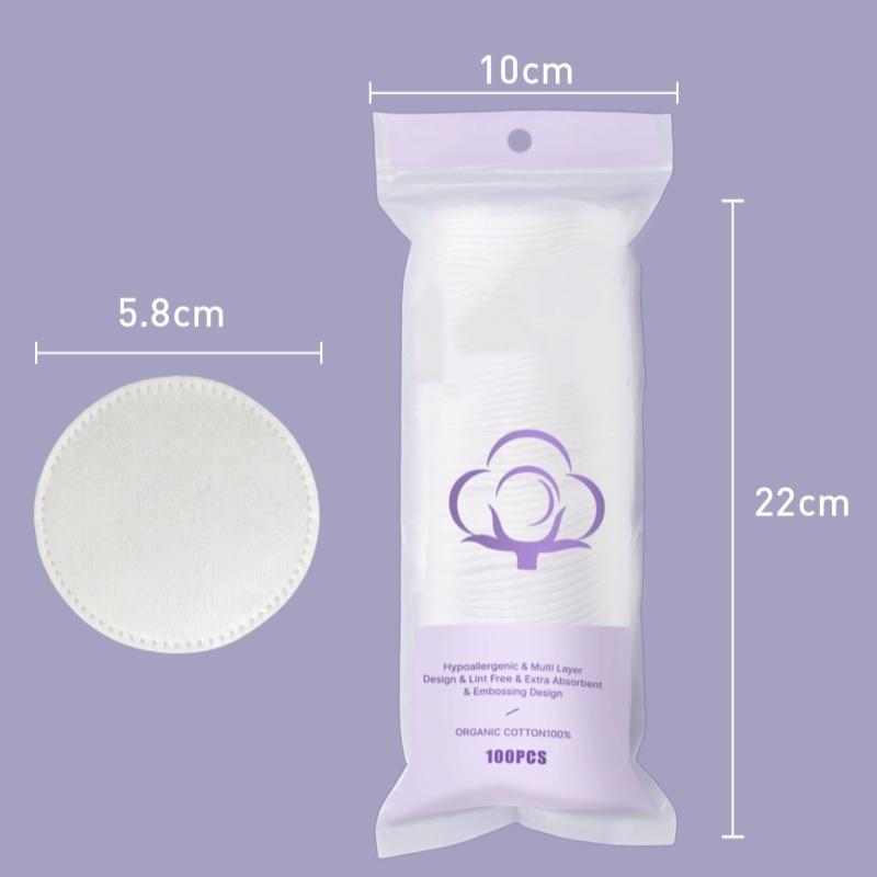 Basics Hypoallergenic 100% Cotton Rounds for Makeup Remover, Skincare, Nail Polish Removal, All Skin Types, 100 Count, 1 Pack