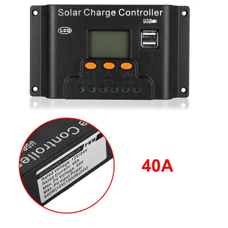 50/60A PWM 2x USB Solar Panel Auto Battery Regulator Charger Charge Controller