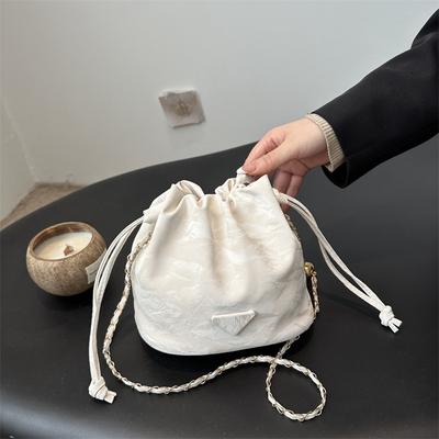 Popular Retro Bag Women'S Bag Casual Chain Messenger Bag Fashionable Soft Surface Large Capacity Bucket Bag Women