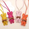 New Creative Lanyard Rabbit Pendant PU Leather Cute Cartoon Hot Selling Rabbit Fashion Backpack Accessories Pendant