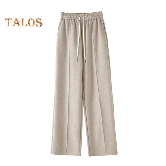 

Женские брюки, прямые, широкие, с завязками на резинке, повседневные брюки с карманами, однотонные длинные брюки M абрикосовый