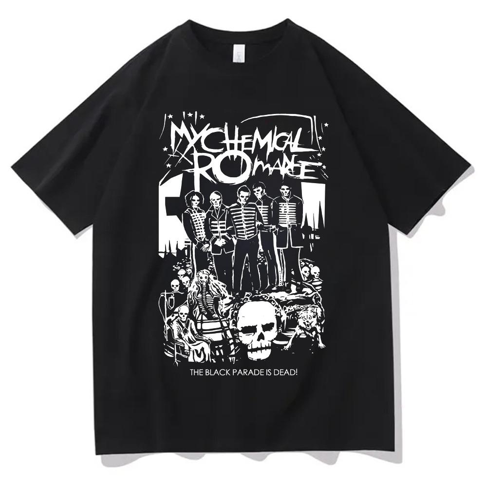 Футболка My Chemical Romance Подростковая Кавайная Женская Дышащая Ретро Университетская Футболка Поп-Культура 2000-х Университетская Цветная Аниме S