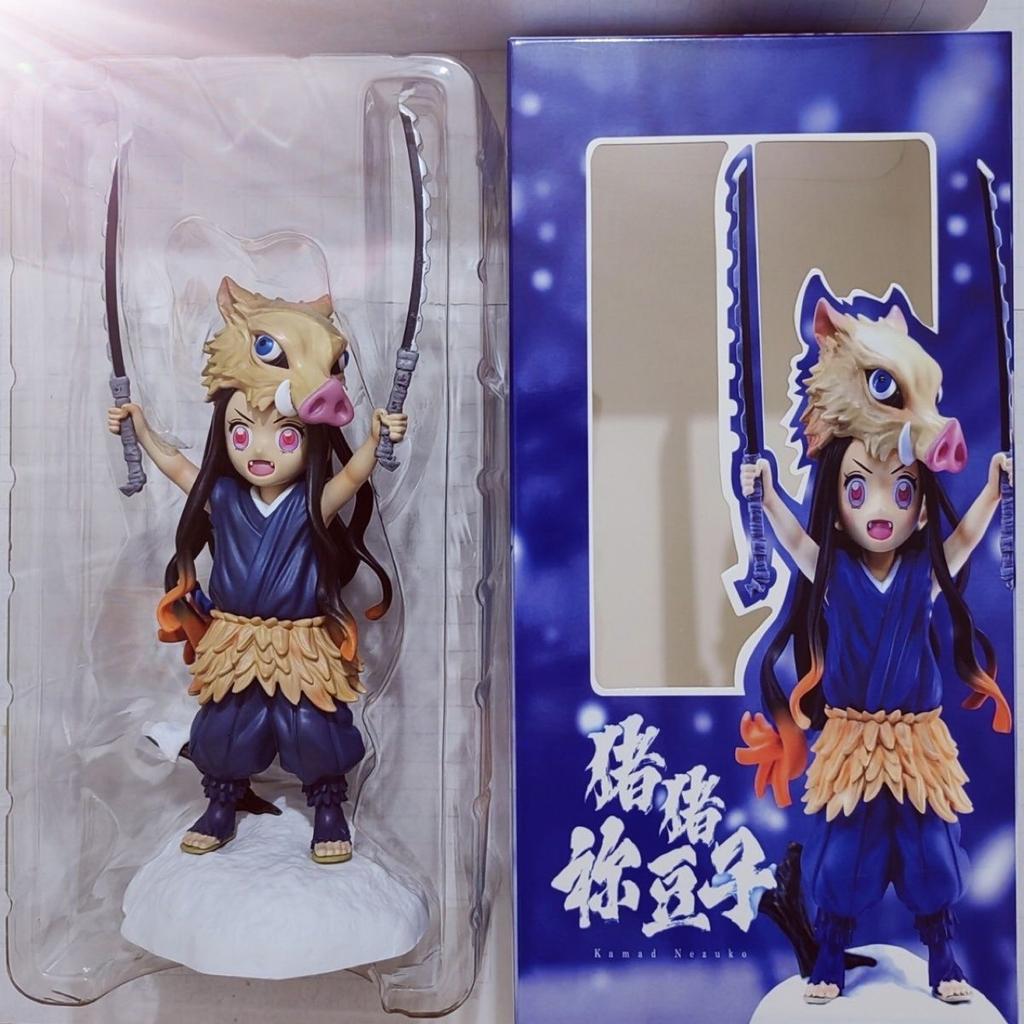 19.5CM Demon Slayer Kamado Nezuko COS Inosuke Kimetsu No Yaiba Pig Head Collection Action Figures PVC Model Toys Doll Gifts