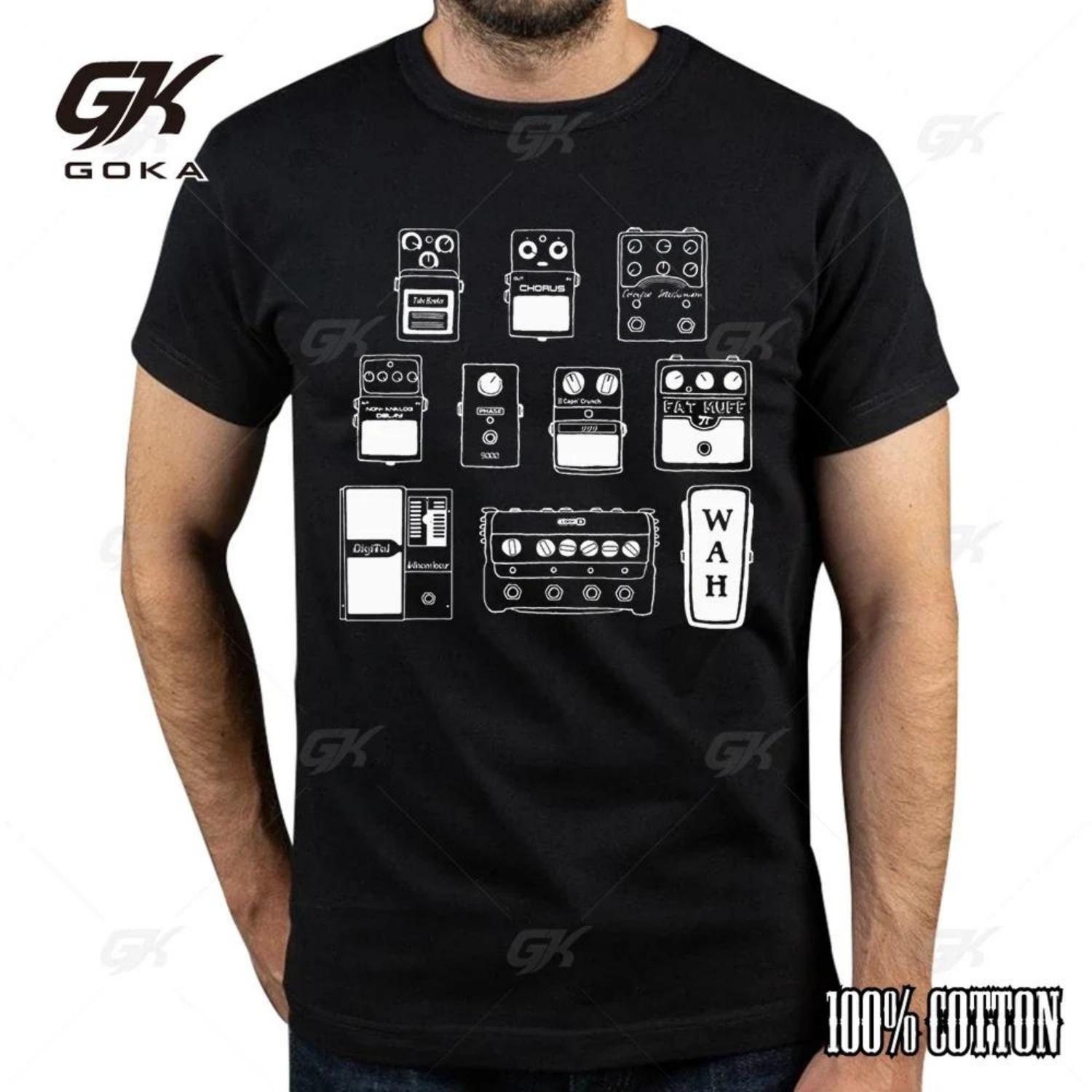 

Awesome Pedal Board Guitar T-Shirts for Men Crew Neck Cotton T Shirt Music Summer Fashion O-Neck Short Sleeve XXXXXL чорний