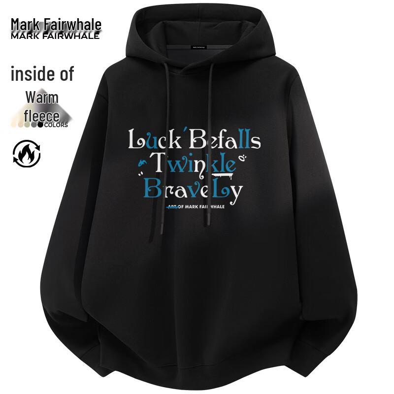 Mark Hua Fei Men s Thickened Fleece Lined Hooded Sweatshirt 2XL