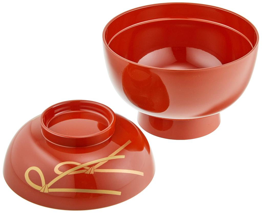 Maeju Lacquerware Zoni Bowl, Knotted, Fully Washed Vermilion, Red, Traditional Yamanaka Lacquer, 450ml, Made in Japan, Product Number 3T-419