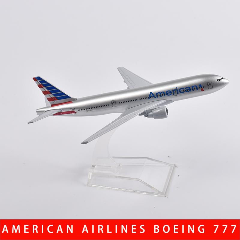Escala 1/400 16cm Modelo de Avión Americano Boeing 777 Avión de Panel Aviones de Metal Fundido a Presión
