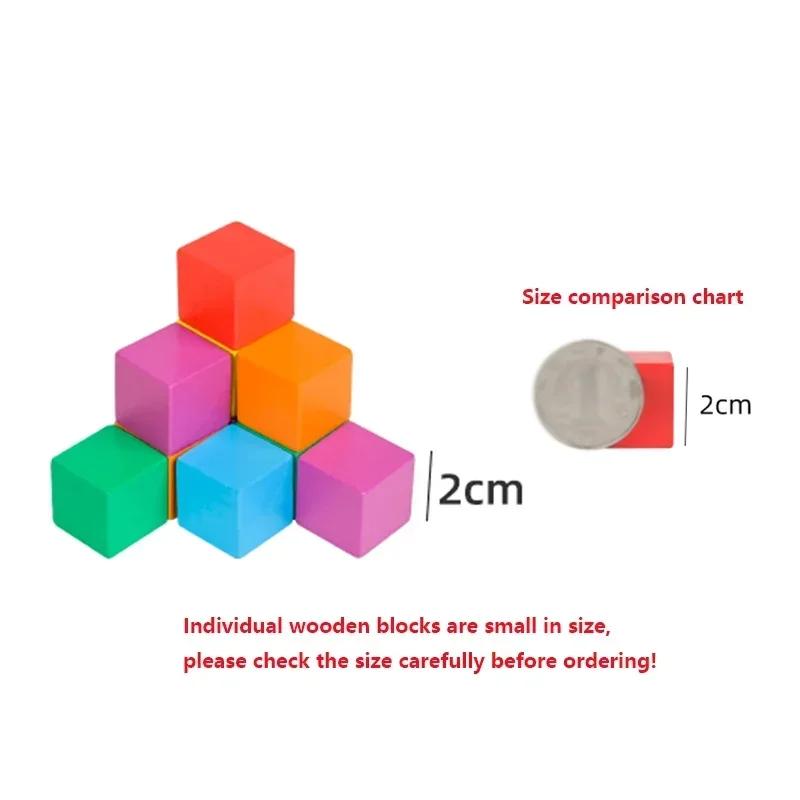 Montessori Magic Block Puzzle Hračka Prostorové Logické myšlení Tréninková hra Duha Skládací bloky Matematické vzdělávací hračky pro děti
