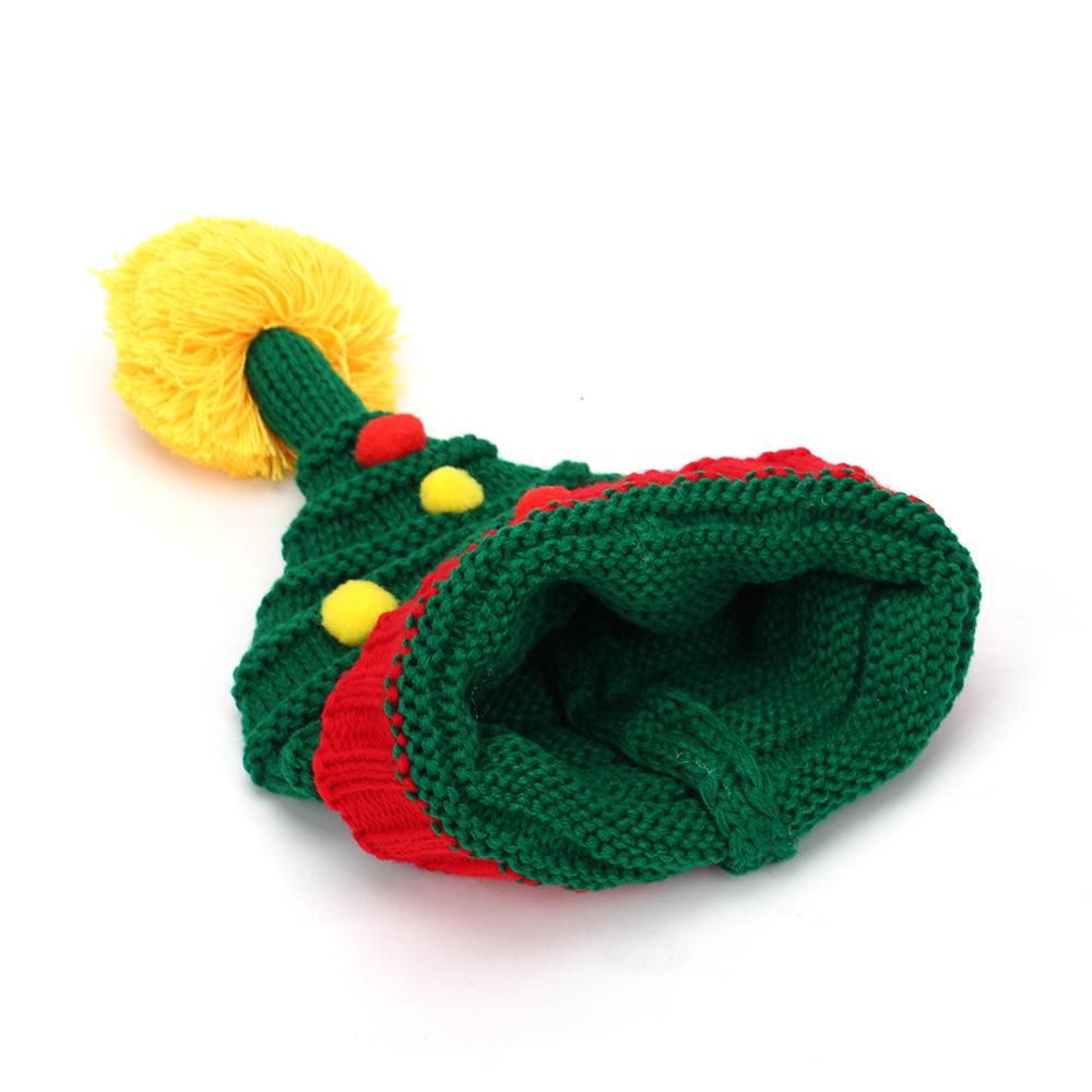 Gorro de Lã Unissex de Natal com Pom-Pom com Design de Alce e Papai Noel
