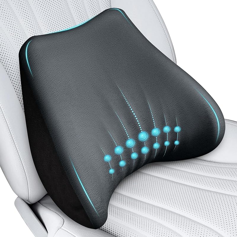 Soft Lumbar Support Pillow for Driving Seat 100% Memory Foam Lumbar Pillow for Lower Back Pain Relief, Lumbar Support Cushion for Car Seat, Office