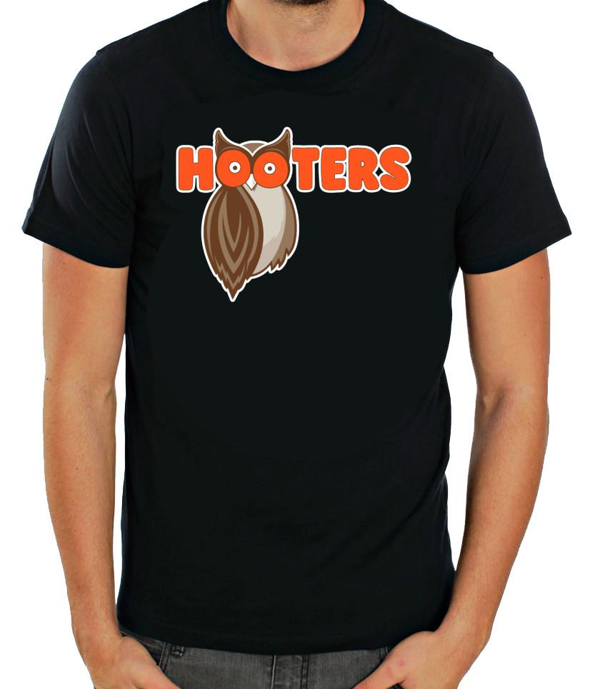 New Hooters Owl Sexy Waitress Boobs American Short Sleeve Black Men T Shirt K101