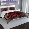 3pcs Custom Name Floral Elegance Printed Bedding Set Duvet Cover Closure Includes 1 Duvet Cover & 2 Pillowcases, Soft and Comfortable for All Seasons.