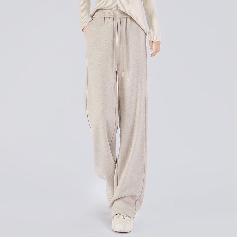 Women's Solid Color High-Waist Drapey Loose Fit Drawstring Pants