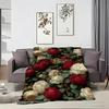 Fresh Flowers Throw Lightweight 240G Flannel Blanket Soft Skin-Friendly For Summer Cooling