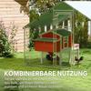 Walk-in Chicken Run W/ Cover, Feeding Door, Hanging Feeder, Perch, for 6-8 Poultry
