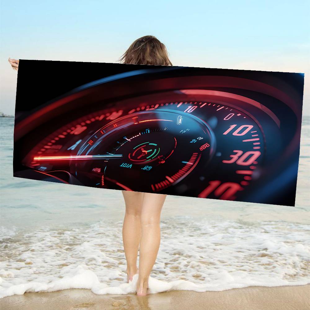 Car Racing Dashboard Area Bath Towel Microfiber Soft Water Absorbing Breathable For Girl Kids Decorative Cartoon Beach Towel