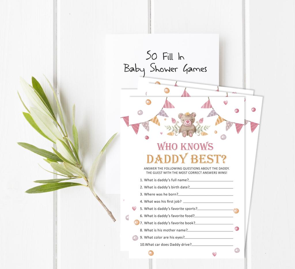 Inkdotpot 50 BabyA  AlphabetA  ABCA  GameA  Party Baby Shower Game Gender Neutral Teddy Bear