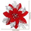 3/5PCS Christmas Flower Glitter Artificial Poinsettia Artificial Xmas Tree Decor for Home Party Decor New Year's 2025 Ornament