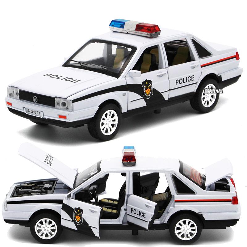 Policejní autíčko 1/32 Santana, autíčko z lehké slitiny, forma a autíčko, miniaturní model auta, dětské autíčko