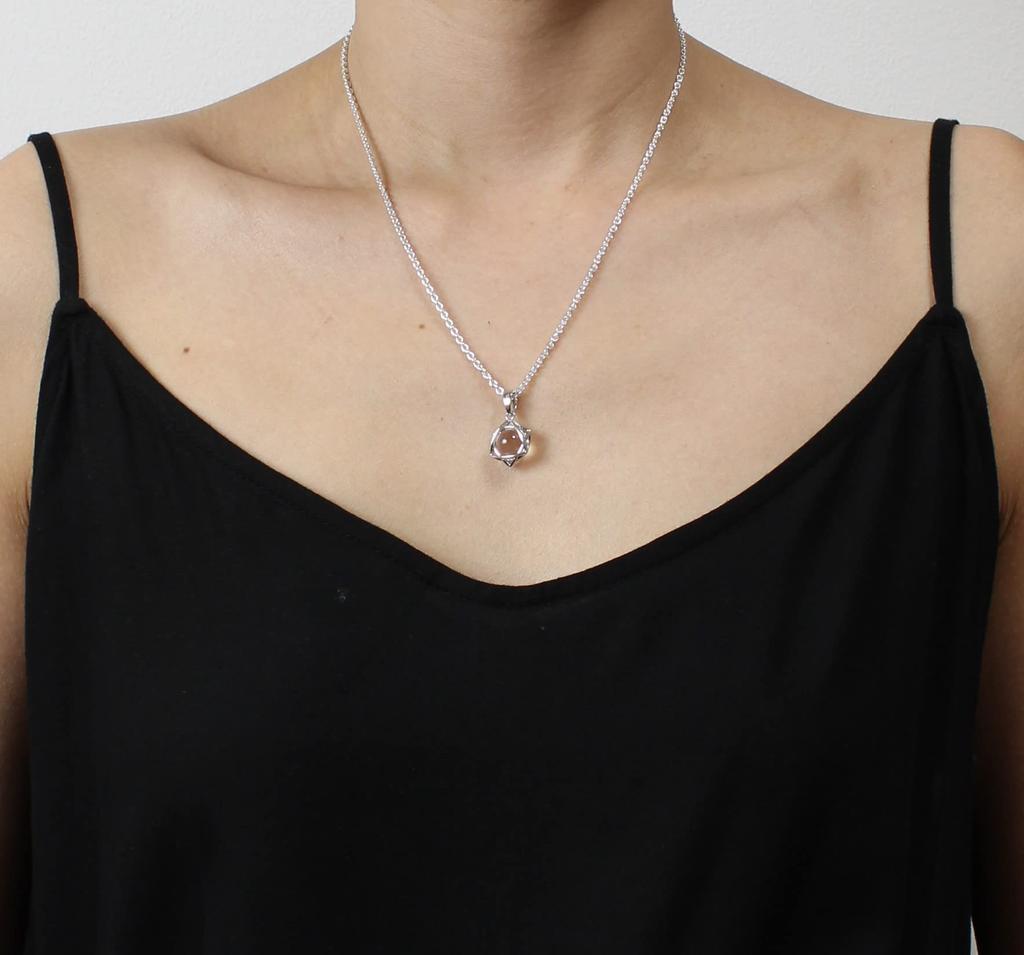 Accessories Hexagram Lucky Star Crystal Pendant In Silver with Star of David [World Carmelo]