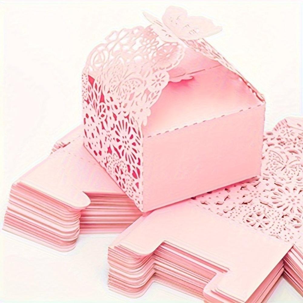 50pcs Laser Cut Favor Boxes Floral Favor Boxes Party Favor Boxes for Bridal Anniverary Wedding Party Favor Pink Small Business Supplies Packaging Box