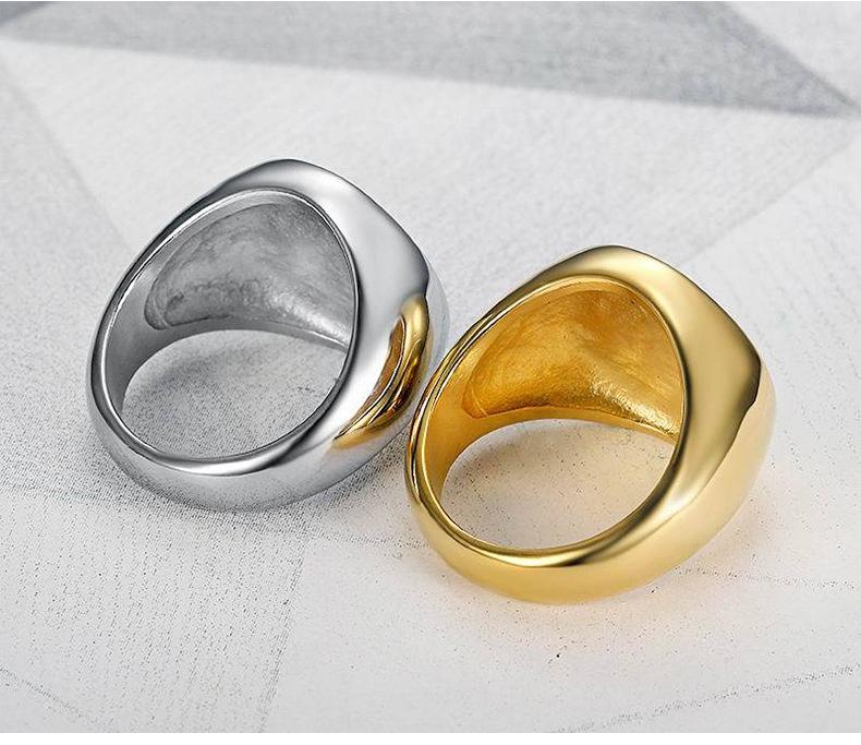 Vintage Titanium Steel Hip-Hop Letter Ring for Men - European & American Style