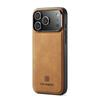 DG.MING For iPhone 17 Pro Case PU Leather Covered PC+TPU Hybrid Phone Shell