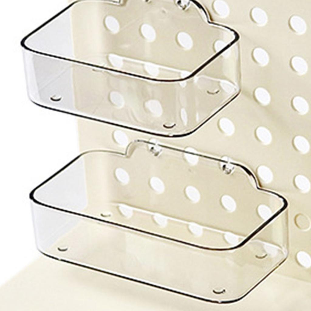 Pegboard Desktop Organizer Simple Multifunctional Plastic Storage Rack with Drawers for Stationery Headbands Cream