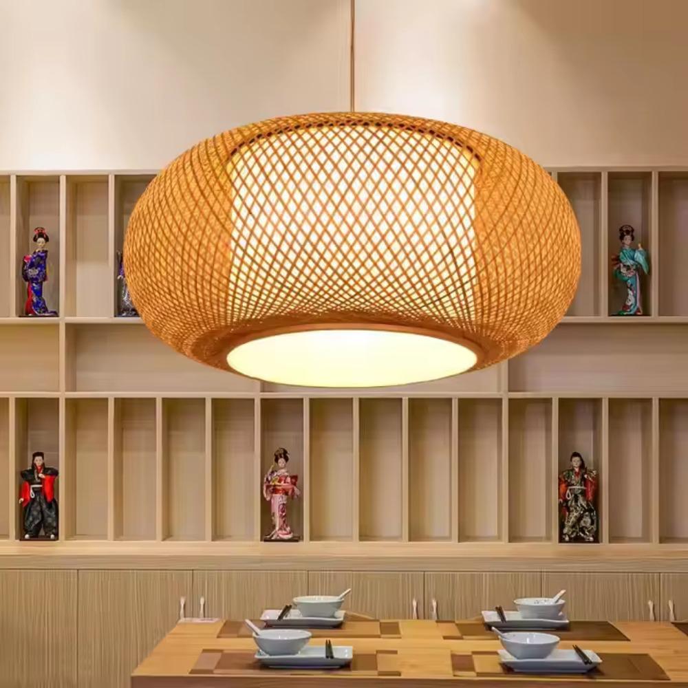 Rattan Pendant Natural Hand Woven Bamboo Lamp Decorative Lighting Fixture for Home Hotel Restaurant Lights