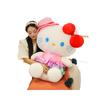 New hat kitten plush toy, cute children's gift throw pillow, leather shell large doll machine gift