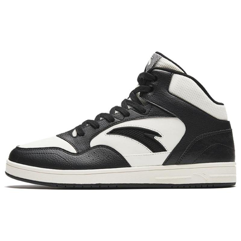 

Anta Slip-Resistant Cushioning Wear-Resistant High-Top Skateboard Shoes Men s Ivory White Black Sneakers 912348087-4 41