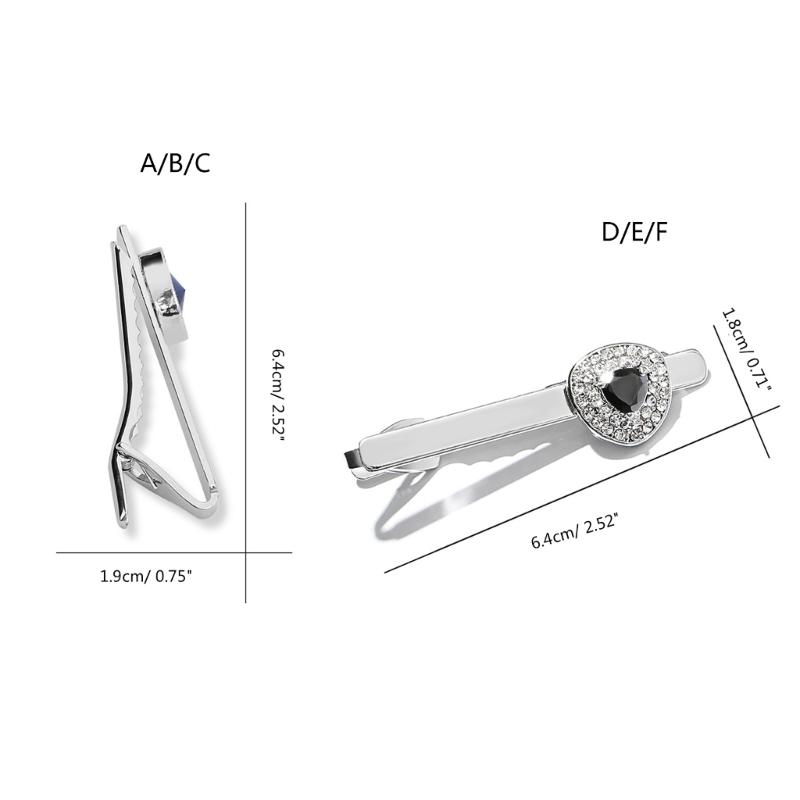 Pince à Cravate en Alliage pour Homme Mariage Cravate Cravate avec Strass Pince à Cravate pour Gentleman