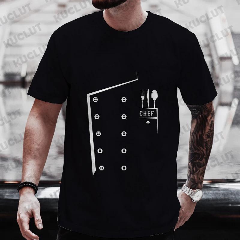 Funny Chef T Shirt Men Short Sleeve Cook Chef Tshirt Fashion Graphic Oneck Summer Short Sleeve Tee Mens Oversized Tshirts