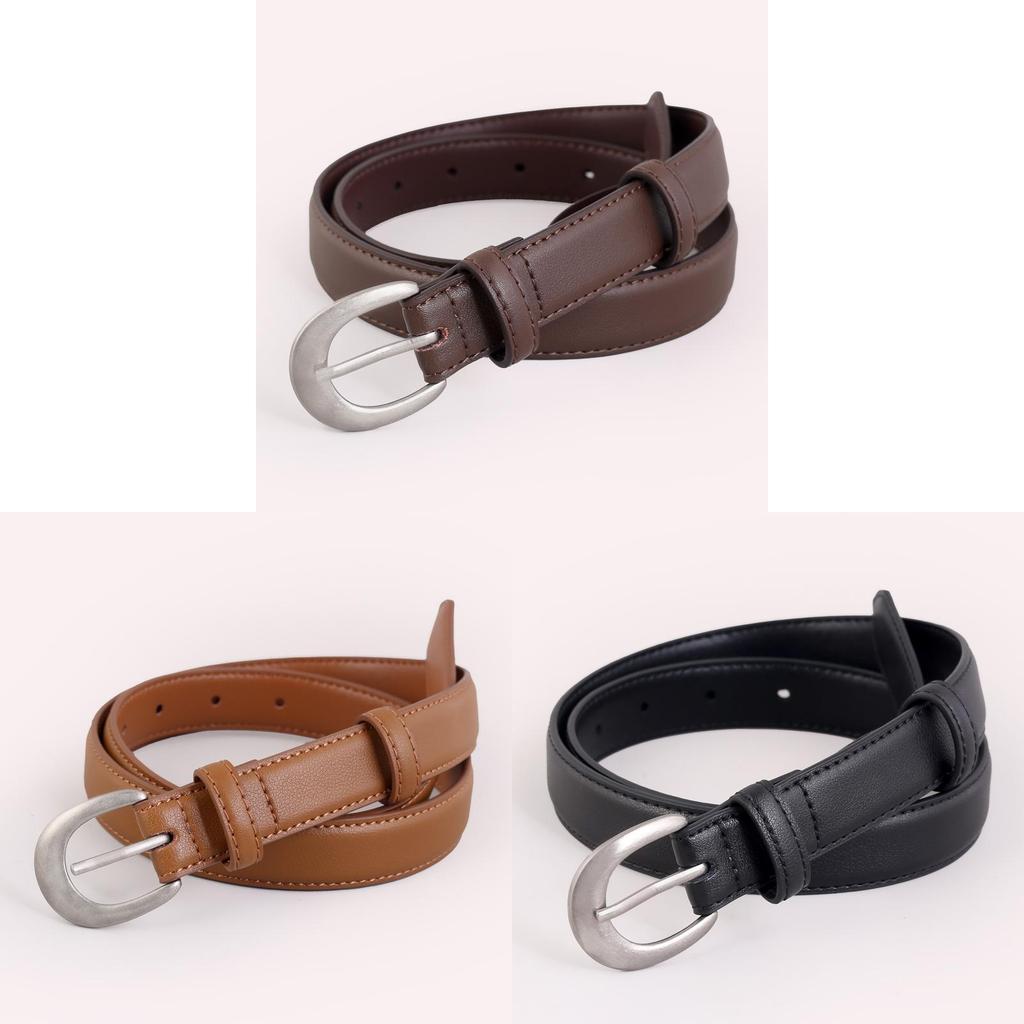 Womens Classic Leather Waist Belt With Pin Closure For Daily Wear And Jeans