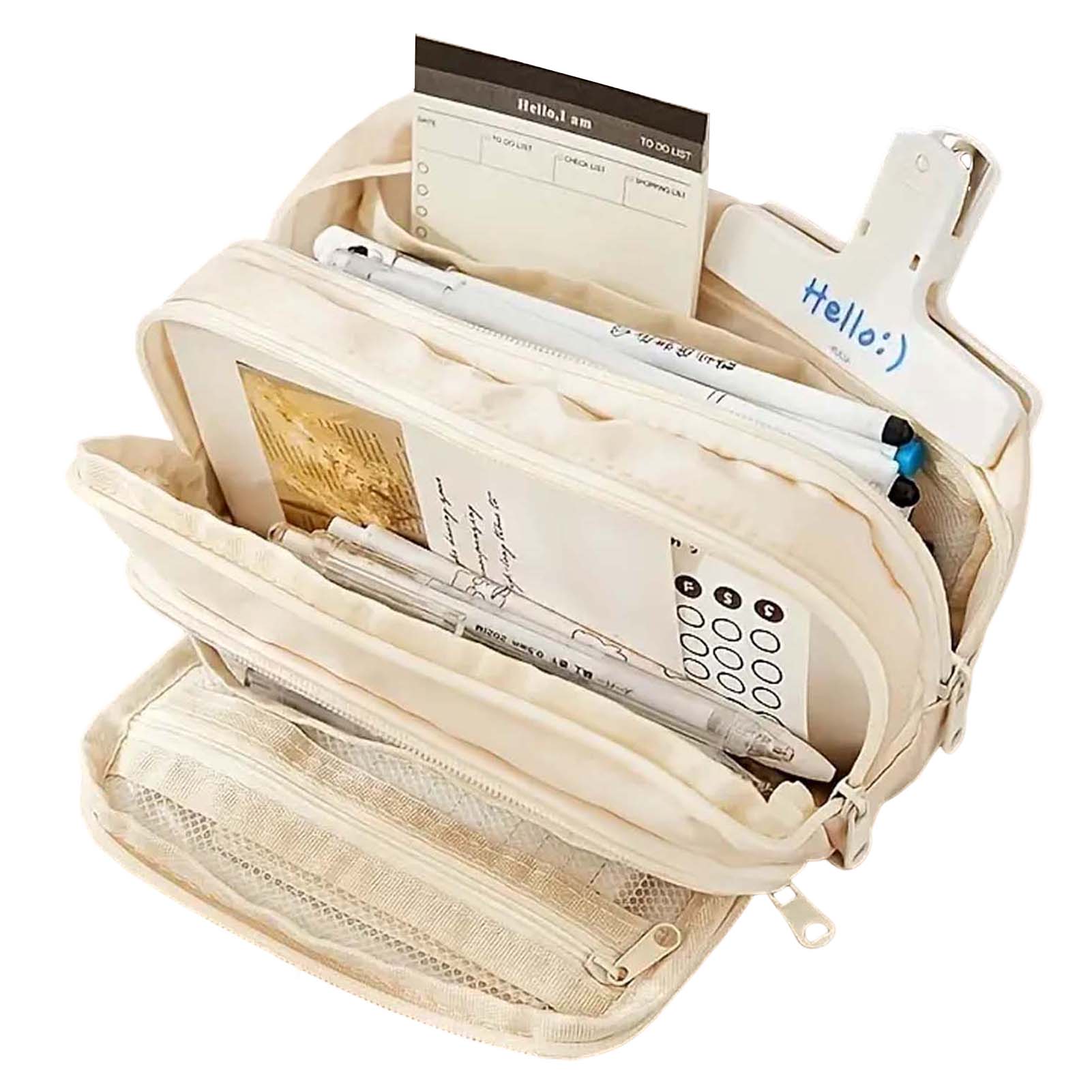 

Трехслойный пенал, портативный, компактный и легкий, дизайн, органайзер для канцелярских принадлежностей, офисные принадлежности для колледжа и школы