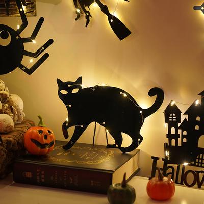 Halloween Decorative Lights, Ghost, Black Cat Atmosphere Lamp, for Living Rooms, Parties, Holidays, Home Decoration