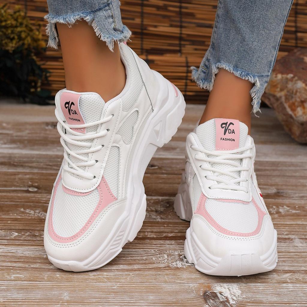 Damen Mode Plateau-Sneaker Lässige Sportliche Höhensteigernde Schuhe Atmungsaktives Mesh Rutschfeste Lauf- und Outdoor-Wanderschuhe