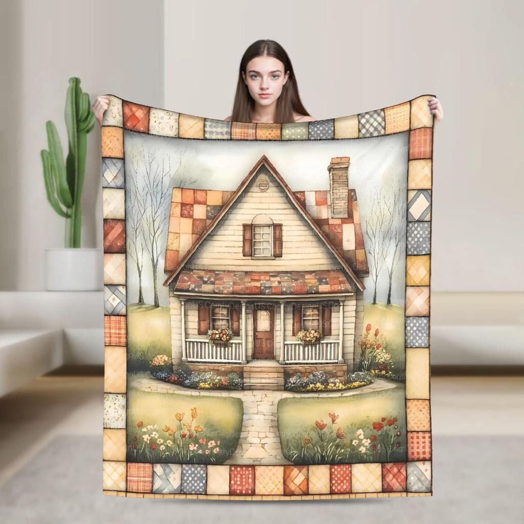 Warm BlanketChild Picnic Cottage Quilted House Bedding Throws Flannel Bedspread For Couch Chair Fashion Sofa Bed Cover