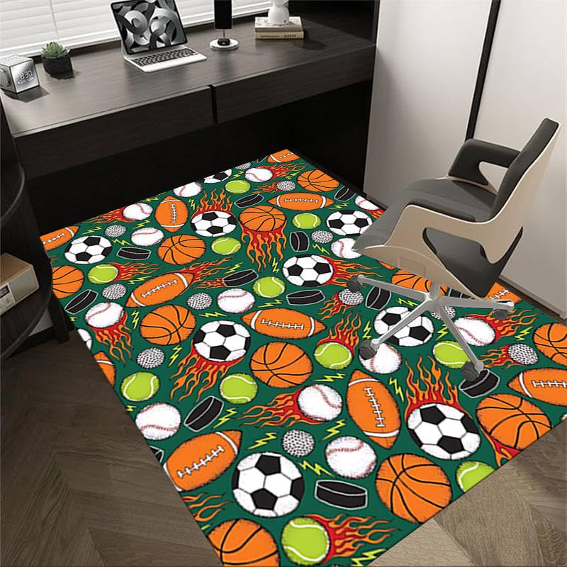 

1PC Sports Balls Footballs Non-Slip Floor Carpet Compatible for Office&Living Room&Bedroom&Dining room - Flat - Weave Machine-S0310 60cm by 90cm