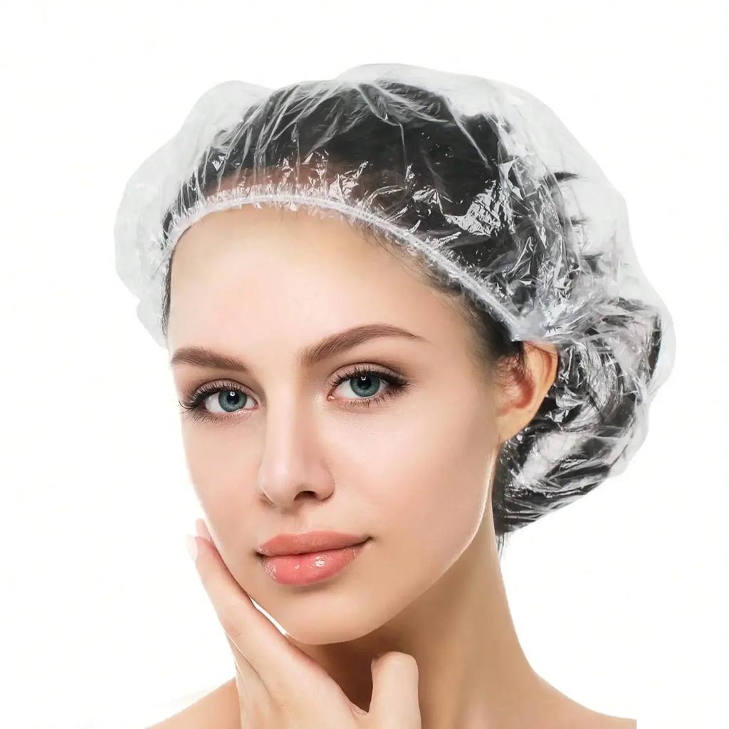 Disposable Shower Cap,Head Cover,Elastic Mouth Strip Shape,Plastic,Thick PE,Hair Salon,Hair Dye,Hair Salon,Hotel,Shower Use
