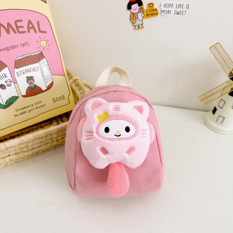 School bag 2024 new canvas bag cartoon bag cute girl school bag lightweight burden reduction bag