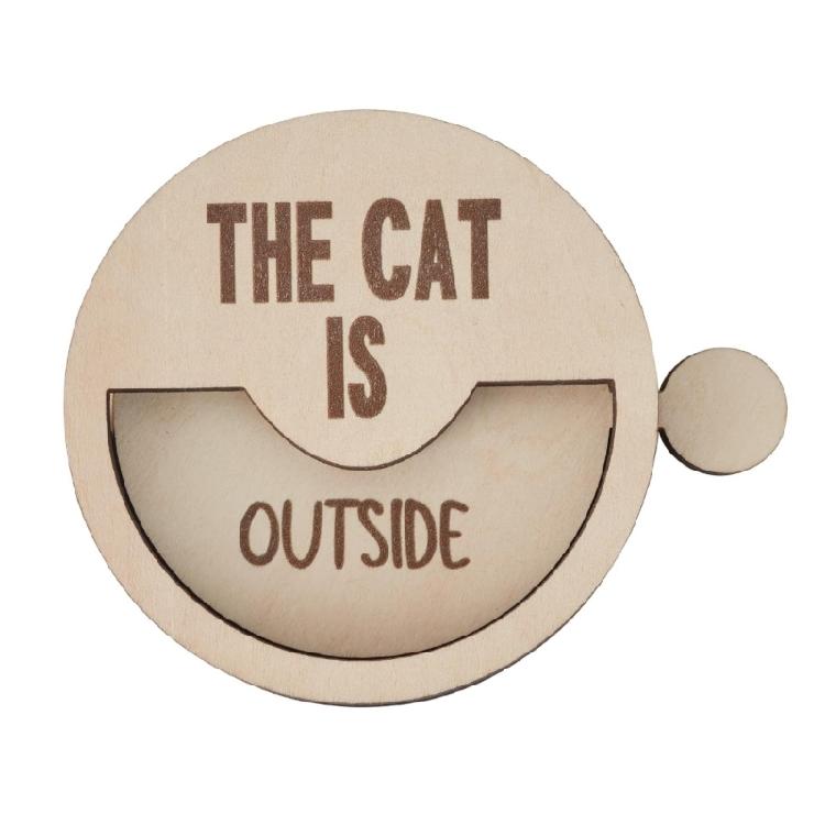 

Double Side Cats is In or Out Sign Reminde Wooden Door Sign Hanging Art Piece For Animal Enthusiasts And Home Decors 1
