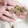 Elegant Five-Color Gemstone Flower Stud Earrings - Luxurious & Versatile Design